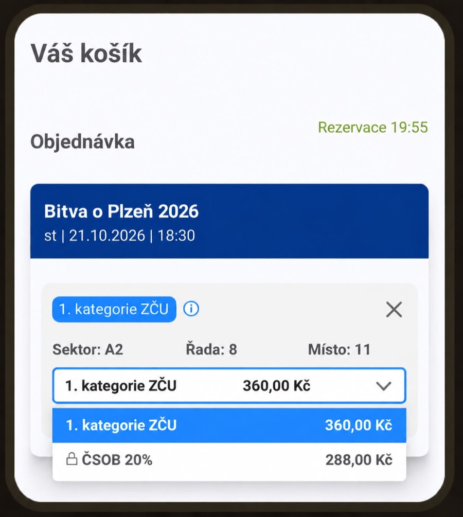 Košík Enigoo s rozbalenou nabídkou a slevou ČSOB 20 %